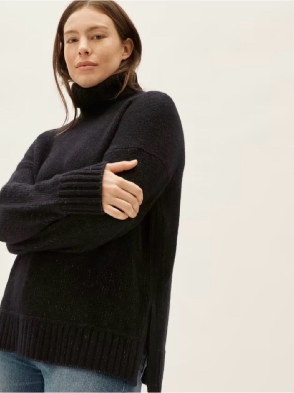 Everlane Cloud Turtleneck in Heathered Black